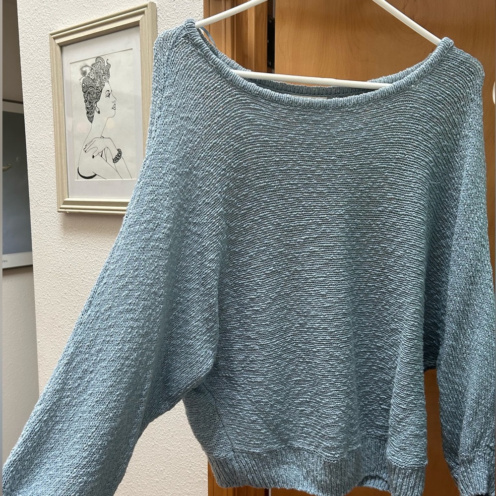 Light blue loose knit sweater